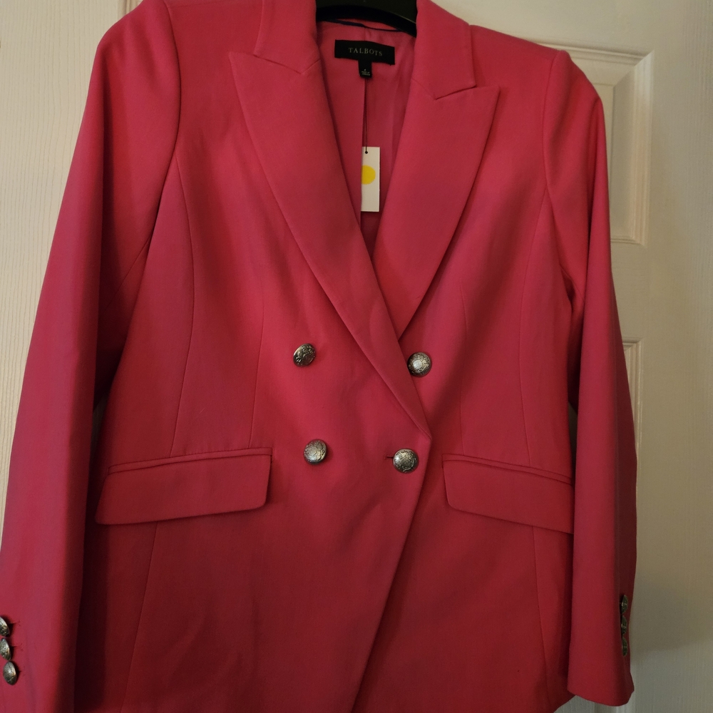 Talbots Double-Breasted Fuchsia Blazer